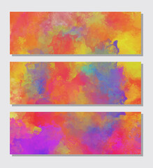 Vector color paint banner collection on white