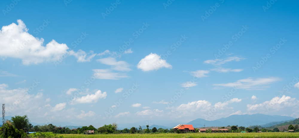 Canvas Prints the white clouds have a strange shape and country side.cloudy and blue sky.