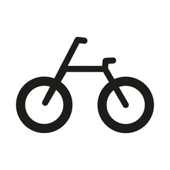 Simple flat black and white bike icon. Vector silhouette of ecological transport