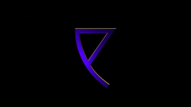 Alchemical Symbol For Crucible Icon Animation. Purple text with alpha channel. Esoteric Alchemy symbology