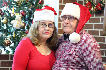 Santa Claus couple with kids