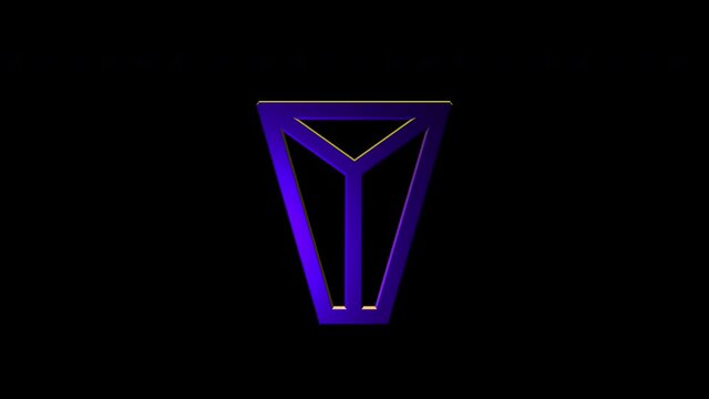 Alchemical Symbol For Crucible-5 Icon Animation. Purple text with alpha channel. Esoteric Alchemy symbology