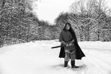 Defender the young warrior in armor