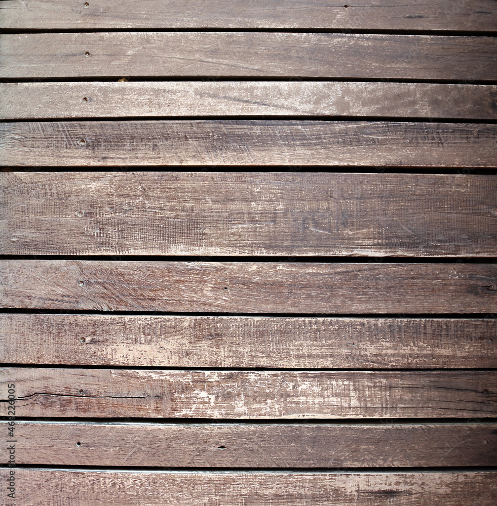 Poster Texture of old wooden boards. Vertical or horizontal background with retro wood planks