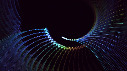 Naklejka premium 3D rendering abstract colorful fractal light background