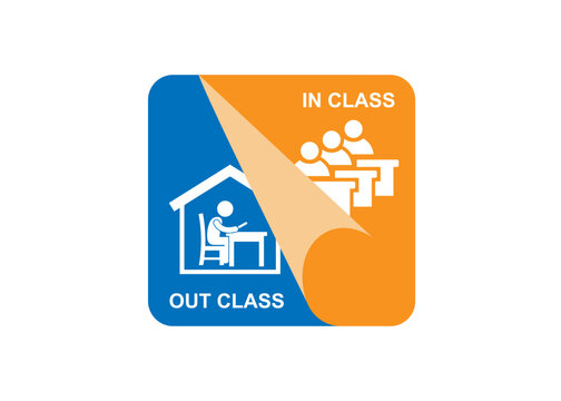 Flipped Learning icon . Out of class-In class