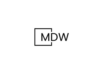 MDW Letter Initial Logo Design Vector Illustration