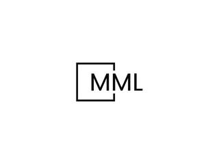 MML Letter Initial Logo Design Vector Illustration