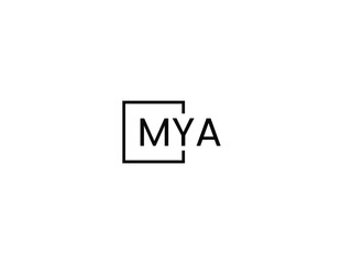 MYA Letter Initial Logo Design Vector Illustration