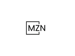 MZN Letter Initial Logo Design Vector Illustration