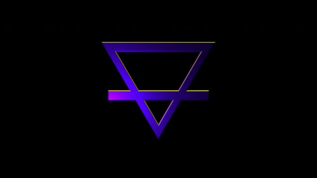Alchemical Symbol For Earth Icon Animation. Purple text with alpha channel. Esoteric Alchemy symbology