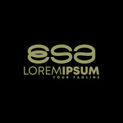 Letter or word ESA font in Ellipse image graphic icon logo design abstract concept vector stock. Can be used as a symbol related to initial or wordmark.