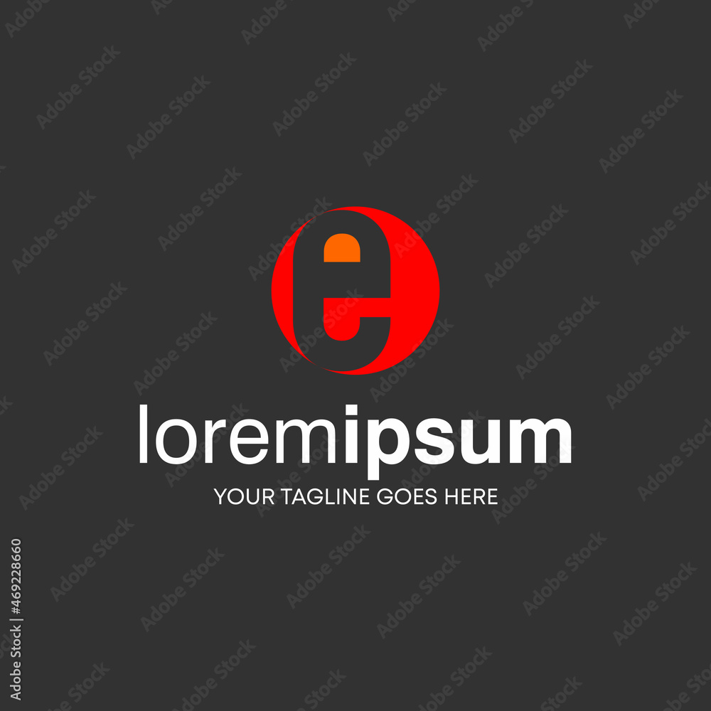 Poster Letter or word E font in circle block or Negative space image graphic icon logo design abstract concept vector stock. Can be used as a symbol related to initial.