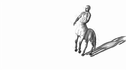 3d illustration - Male Centaur Half Horse Half Man on green screen