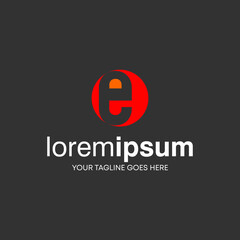 Letter or word E font in circle block or Negative space image graphic icon logo design abstract concept vector stock. Can be used as a symbol related to initial.