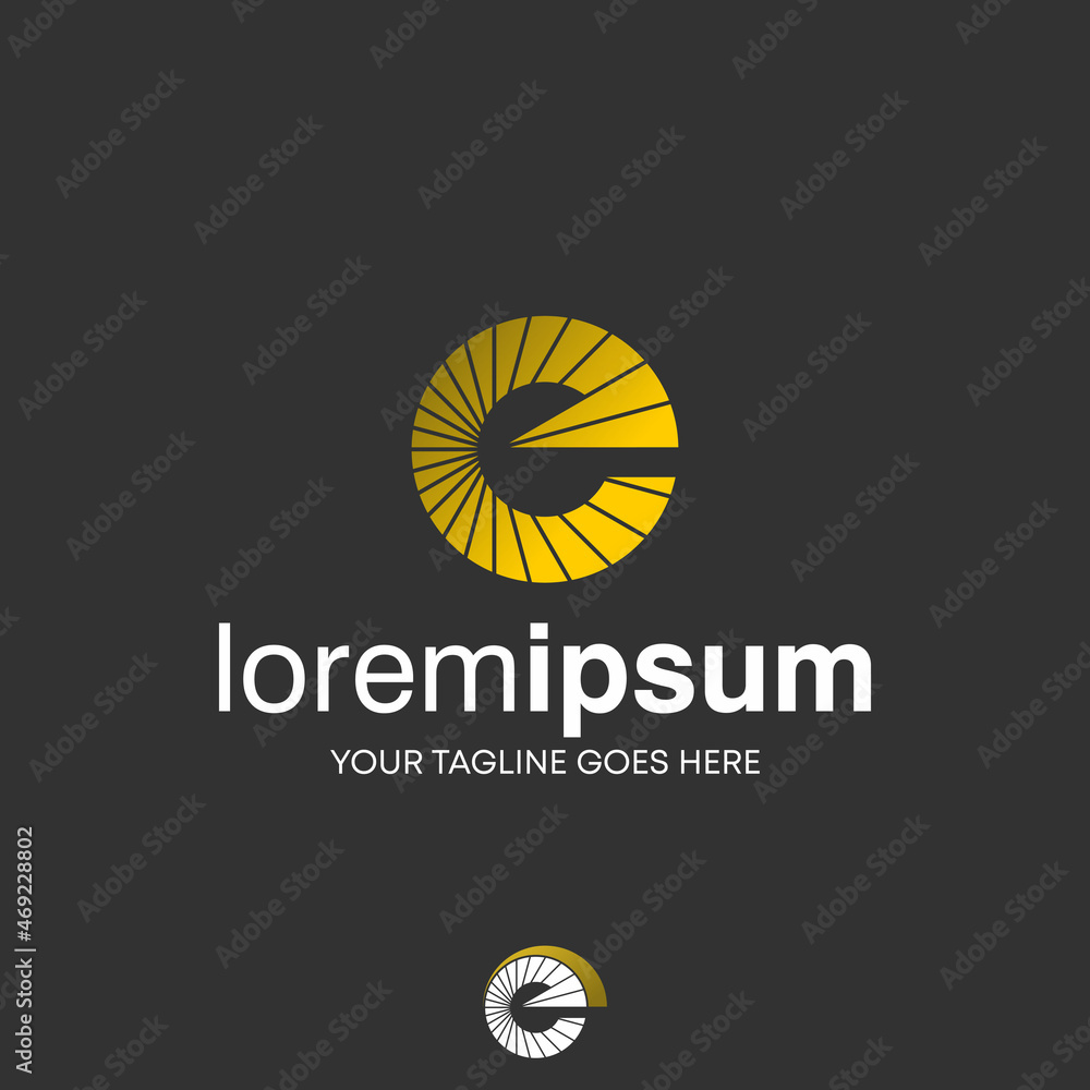 Aufkleber letter or word e font in circle and cutting image graphic icon logo design abstract concept vector s