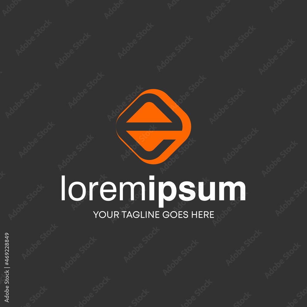 Poster Letter or word E in rectangle block or Negative space image graphic icon logo design abstract concept vector stock. Can be used as a symbol related to initial.