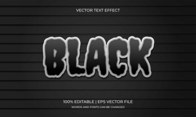 Black and white editable text effect design.
