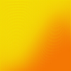 Yellow orange polka dot pop art halftone pattern
