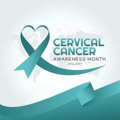 January is Cervical Cancer Awareness Month Vector Illustration. Suitable for greeting card poster and banner	