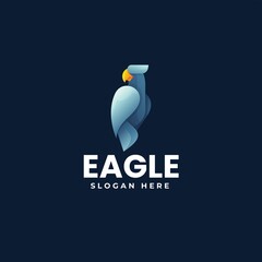 Vector Logo Illustration Eagle Gradient Colorful Style.