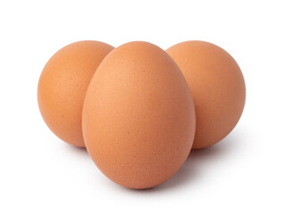 Brown chicken eggs isolated on a white background