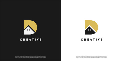 Letter D logo icon building design template elements