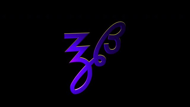 Alchemical Symbol For Half Ounce Icon Animation. Purple text with alpha channel. Esoteric Alchemy symbology