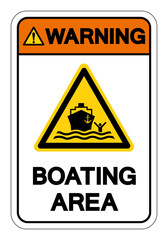 Warning Boating Area Symbol Sign, Vector Illustration, Isolate On White Background Label. EPS10