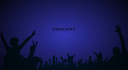 background silhouette at concert for cover, banner, poster, billboard