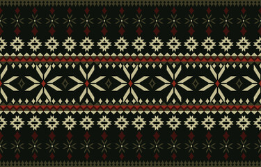 ikat Pattern. Geometric seamless ornament for ceramics, wallpaper, textile, web, cards. Ethnic pattern. Border ornament. Native, American design,