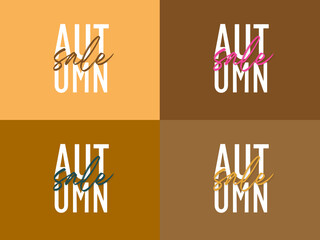 set of autumn season sale templates.