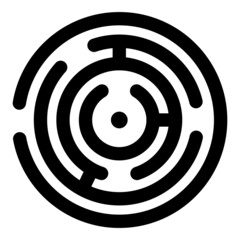 Round Maze icon black color vector illustration flat style image