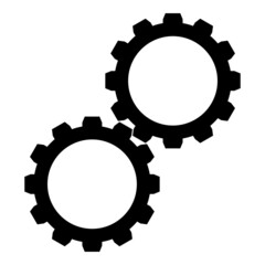 Two gears gearwheel cog set Cogwheels connected in working mechanism icon black color vector illustration flat style image