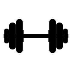 Dumbell Dumbbell disc weight training equipment icon black color vector illustration flat style image