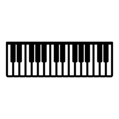 Pianino music keys ivory synthesizer icon black color vector illustration flat style image
