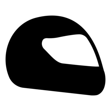 Helmet Motocycle Racing Sport Icon Black Color Vector Illustration Flat Style Image