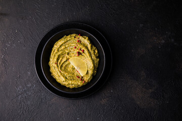 Fresh guacamole.  Home cooking. Healthly food.