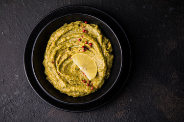 Fresh guacamole.  Home cooking. Healthly food.