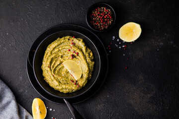 Fresh guacamole.  Home cooking. Healthly food.