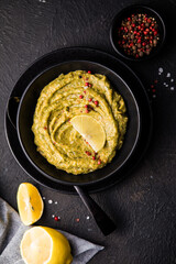 Fresh guacamole.  Home cooking. Healthly food.