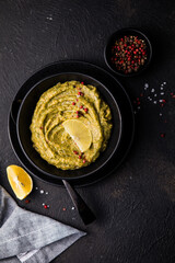 Fresh guacamole.  Home cooking. Healthly food.
