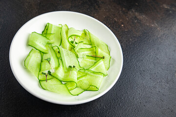 cucumber slice salad fresh vegetable meal diet snack copy space food background rustic 