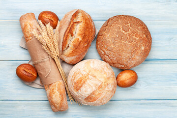 Various types of bread