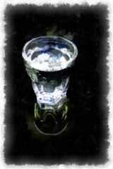 glass shot watercolor style illustration impressionist painting.