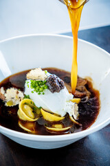 mushroom soup with tortellini and lemongrass