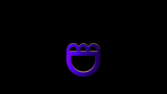 Alchemical Symbol For Regulus of Antimony Ore Icon Animation. Purple text with alpha channel. Esoteric Alchemy symbology