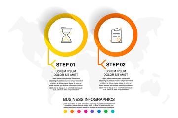 Vector template circle infographics. Modern business concept with 2 options and parts. Two steps for content, flowchart, timeline, levels