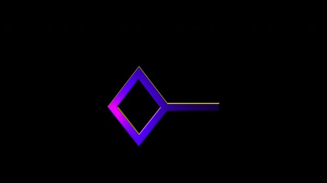 Alchemical Symbol For Rock Salt-2 Icon Animation. Purple text with alpha channel. Esoteric Alchemy symbology