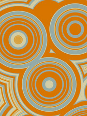 Fototapeta premium Line art colored circles. Abstract fluid backdrop. 3d rendering illustration